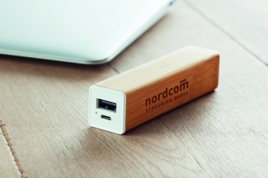 Logo trade firmakingituse pilt: Bambusest akupank 2200 mAh POWERBAM